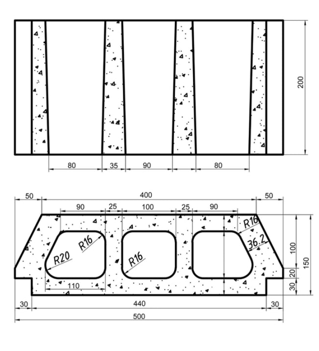 Bloque Bovedilla 50x15x20 cm 7 MPA